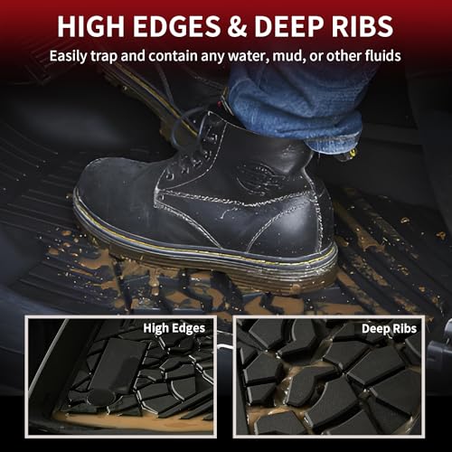 LASFIT Floor Mats & Trunk Mat for Jeep Grand Cherokee 2016-2021 Grand Cherokee WK 2022 All Weather TPE Custom Fit Car Cargo Liner Black - style: Grand Cherokee 16-21