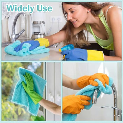 Tallew 15 Pcs Car Microfiber Towels Buffing Drying Wash Cleaning Cloths Plush Large Towels Thick Care Polishing Detailing Waxing Scratch Proof Towel, 15.75 x 15.75 Inch (Light Blue) - color: Multicolor