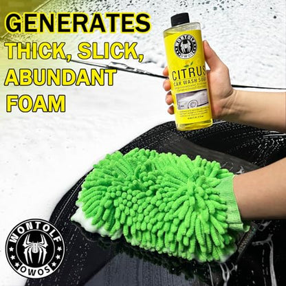 Wontolf Complete Car Wash Cleaning Kit, Car Interior Detailing Kit with Car Wash Soap, Interior Detailing Cleaner, Wheel Cleaner, Wheel Brush, Dying Towel, for Cars Trucks RVs SUVs - size: 2.29 Fl Oz (Pack of 7)
