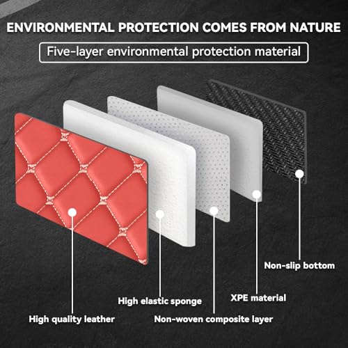 Car Floor Mats Fit for Nissan Kicks 2022-2025 All Weather Durability Leather Car Floor Mats, Skidproof Pedal, Waterproof, Wear-reistant(Red Beige) - color: Red Beige