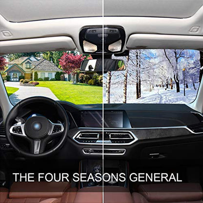 Car Windshield Sunshade Black and White Leopard Trucks Auto Blocks Sun Visor Keep Your Vehicle Cool UV and Heat Reflector