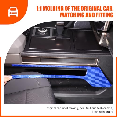 for Hummer EV Accessories Car Center Console Gear Shift Panel Cover Trim Real Carbon Fiber Interior Trim Cover for Hummer EV Pickup SUV 2024 2025 4PCS (Blue)