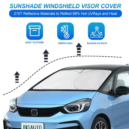 INSAUTO for RAV4 Car Windshield Cover, Windshield Sun Shades Foldable Sunshade for Toyota RAV4 2013-2023 SUV Crossover Front Window Custom Fit Sun Visor Heatshield Protector Car Accessories - size: for Toyota RAV4 2013-2023