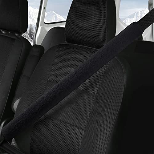 LACDL Extra Long Seatbelt Cover Super Soft Furry for Adults Kids Women & Men, Thick Plush Full Car Seat Belt Strap Cushion, Fluffy Shoulder Pad Protector, Auto Interior Accessories, 1pc, Black, 33.5in - color: Black, size: 33.5in - 1pc