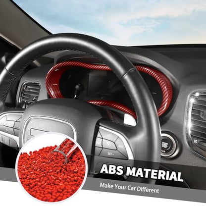 Jimen Fit for Dodge Durango 2014-2020, Car Dashboard Cover Interior Trim Accessories (Red Carbon Fiber) - color: Red Carbon Fiber