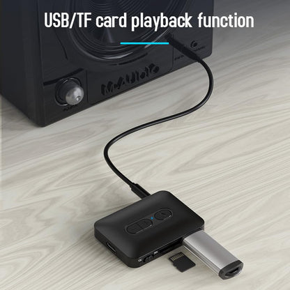 Bluetooth 5.3 Car Adapter AUX Receiver，Suitable for car/Smartphone/Tablet/Bluetooth Speaker/Hands-Free Calling
