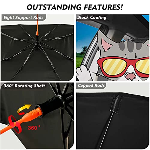 Funny Cats Car Windshield Sun Shade Umbrella Foldable Front Window Sunshade Cover Visor Window Car Front Window Auto Windshield Shade for Cars - color: Funny Cats
