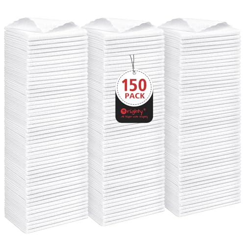 Orighty Cleaning Cloths Bulk, 150 Pack Shop Rags Reusable, Multi-Purpose Shop Towels for Cars, Microfiber Cleaning Rags for Automotive, Mechanic, Kitchen, Lint Free Towels 11.5’’ x 11.5’’, White - color: White, size: 150 Pack