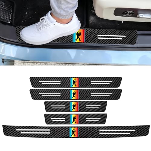 Love Bigfoot 5PCS Car Door Sill Protector,Carbon Fiber Leather Door Sill Sticker,Decor Doors Sill Scuff Plate Sticker for All Car Models,Sasquatch Gifts for Men Women,Big Foot Car Accessories - color: I Love Bigfoot