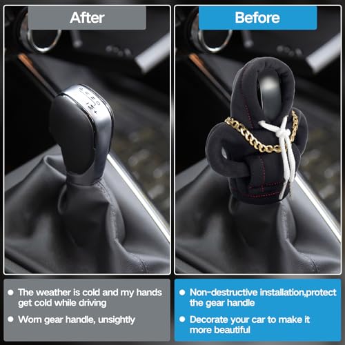Funny Gear Shift Hoodie Cover, Car Shifter Knob Sweatshirt, Universal Stick Shift Cover for Car Gear Handle - color: Black