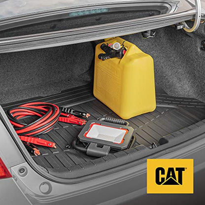 CAT® Large Heavy Duty Rubber Floor Mat & Cargo Trunk Liner for Car, SUV, Van, Sedan, Truck – Trim-to-Fit, All-Weather Deep Dish Ridges for Dirt Protection, Front and Rear Mats Black - style: DuraShield Cargo Combo