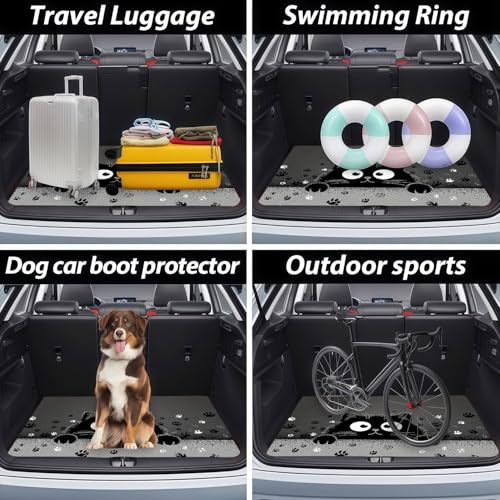 Universal Car Trunk Mat 29" x 39", Black Cat Paw Print All Weather Trunk Protection Cargo Liner, Durable Cargo Mat Rear Trunk Liner, Stylish Vehicle Interior Accessories Suitable for Most Car Models - color: Black Cat Paw Print