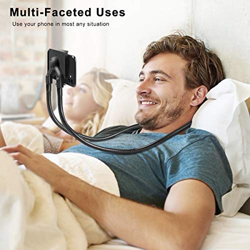 B-Land Cell Phone Holder, Universal Mobile Phone Stand, Lazy Bracket, DIY Flexible Mount Stand with Multiple Function (Black) - color: Black