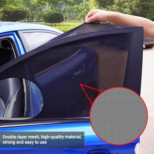 Car Window Sun Shade Cover, 4 PCS Breathable Mesh Car All Side Window Sunshade, Mosquito Net Curtain, Reduce Sun Rays, Sun Glare, Privacy Protection, Cover Full Window Suitable for Most Sedans - size: 4 Pcs #Sedan Style