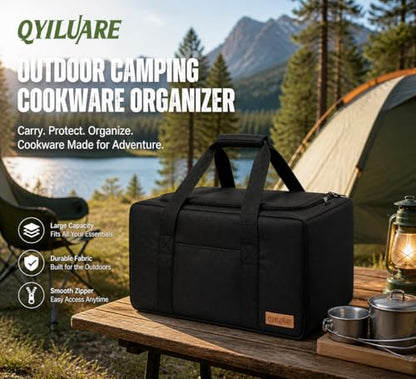 Camping Storage Bag, 28L Heavy Duty Gear Organizer for Car Trunk, Travel, Tailgating & Overlanding, Outdoor Camping Cookware Organizer