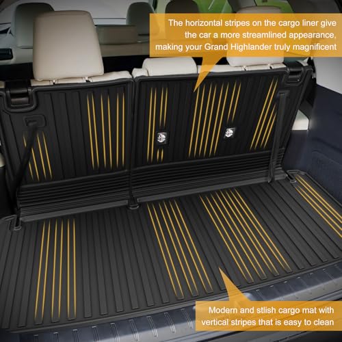 AOMSAZTO Floor Mats and Cargo Mat Compatible with 2024-2025 Toyota Grand Highlander (7 Seats Only): All Weather TPE Protection Full Set Grand Highlander Floor Liners (Not Fit Highlander) - style: 2024+ toyota grand highlander floor mats and cargo mat