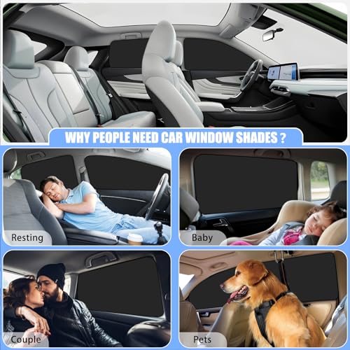 Zatooto Car Window Sun Shade - Blackout Shade for Side Windows, Protects Privacy, Reflects Sunlight, Reversible, Universal Fit, Silver - size: Silver-4pcs