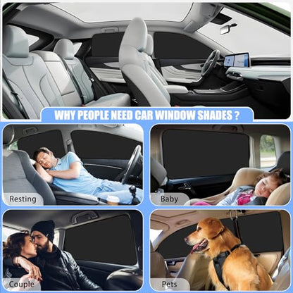 Zatooto Car Window Sun Shade - Blackout Shade for Side Windows, Protects Privacy, Reflects Sunlight, Reversible, Universal Fit, Silver - size: Silver-4pcs