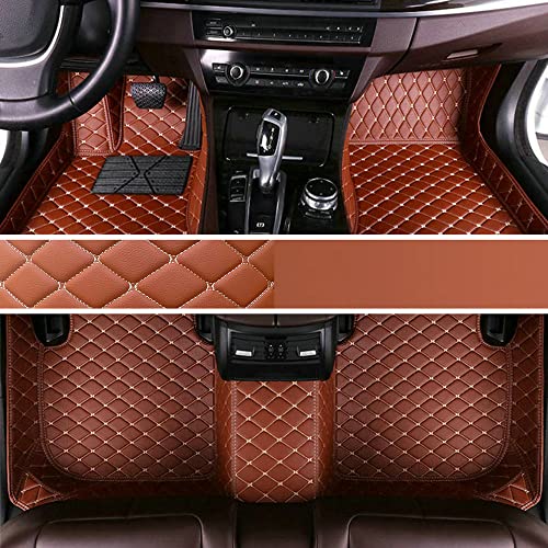 Custom Personalized Floor Mats for Cars - Luxury Full Coverage All Weather Mats, Anti-Slip Leather Mat Set, Fit for 99% of Cars, SUVs & Trucks (Light Brown, A-Diamond) - color: Light Brown, size: A-Diamond