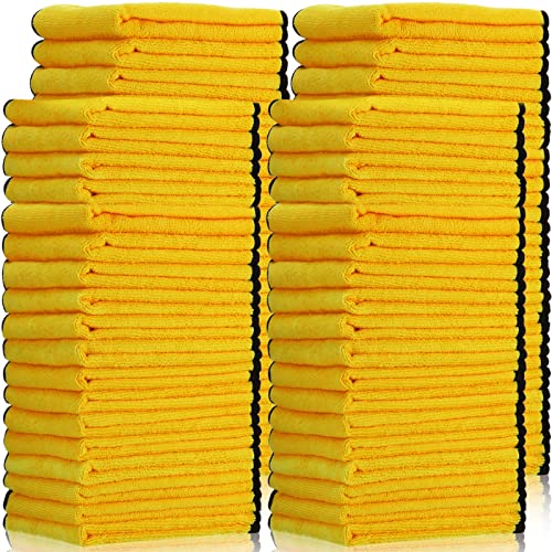 Tallew 40 Pcs Microfiber Towels:16"x16" Microfiber Drying Towels Bulk Micro Fiber Car Cleaning Cloth for Cars Drying Washing Polishing Office Windows Cleaning Household Supplies (Yellow) - color: Yellow