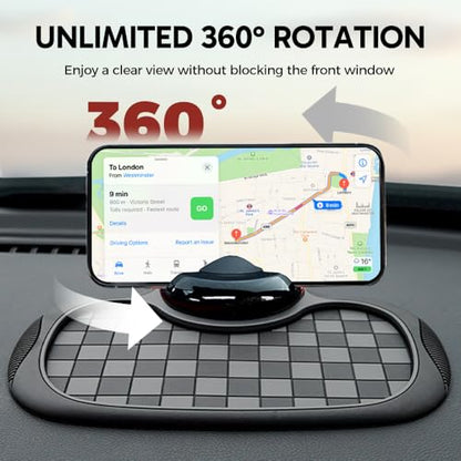 Multifunction Car Anti Slip Mat, 360° Rotatable Phone Holder Dashboard Pad with Temporary Parking Number, Anti Skid Organizer for Phone Sunglasses Keys (Mix) - color: Mix