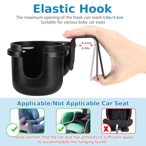 Accmor Child Cup Holder Snack Tray for Convertible Car Seats, Universal Child Cup Holder Compatible with Most Baby Car Seat Models - color: Black