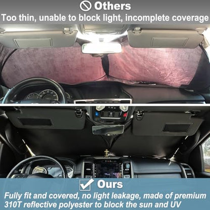 Premium Windshield Sun Shade for 2019-2025 2026 Dodge RAM 1500, Reflective 310T Material Front Window Sun Visor Blocks UV Rays Foldable Sunshade - size: 2019-2026 Ram 1500