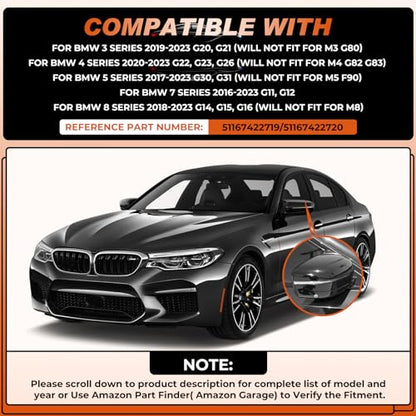 Glossy Black Mirror Cover Caps Rearview Side Mirror Covers Fit for BMW G20 G21 G30 G31 G11 G12 G14 G15 G16 2017 2018 2019 2020 2021 2022 Left Driver Side Right Passenger Side-2 PCS - size: Fit for BMW G20 G21 G30 G31 2017-2022-Glossy Black