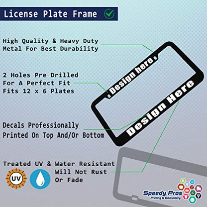 Speedy Pros Funny License Plate Frame Custom Personalized Text Zinc Cute Car Accessories License Plate Holder Black 2 Holes 1 Frame - color: Black 2 Holes
