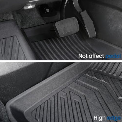 Floor Mats Set for 2024 2025 2026 Chevy Traverse & 2025 2026 Buick Enclave 7 Seats Captain Chairs, TPE All Weather Cargo Liner Trunk Mat Door Sill Guards Car Accessories - style: 24-26 7 Seats-Full Mats Set