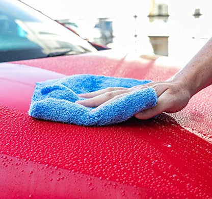 Kingsheep 6Pack Car Microfiber Towel for Auto Thick Buffing Microfiber Cleaning Cloth 16"x16" Plush Polishing Drying Towels 450gsm Detailing Cloths - color: Blue