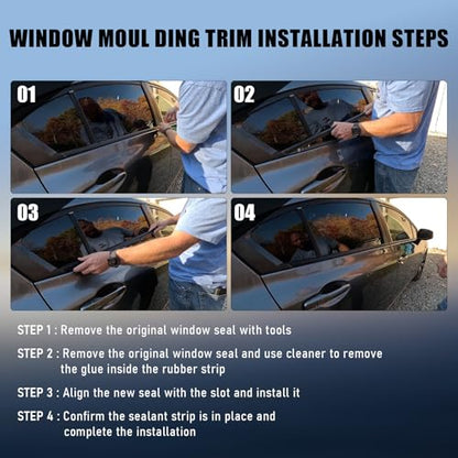 ItranMc Car Window Weather Stripping Molding Trim Belt,Compatible with Honda Civic 2016-2021 4-Door Sedan, Replace#72450-TEA-T01 72410-TEA-T01 72950-TEA-T01 72910-TEA-T01 - style: Civic 2016-2021