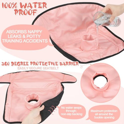 HunnmingRe 2 Pack Floral Car Seat Protector for Potty Training Waterproof Piddle Pad Cover from Spillages Nappy Leaks Toilet Training Anti Slip Backing Strollers Carseat Liner for Toddlers Babies - style: Floral