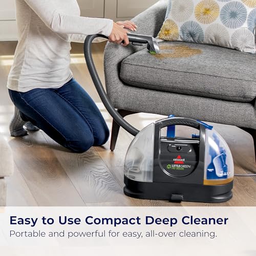 Bissell Little Green Pet Deluxe Portable Carpet Cleaner and Car/Auto Detailer, 3353, Gray/Blue - style: Little Green Deluxe