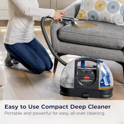 Bissell Little Green Pet Deluxe Portable Carpet Cleaner and Car/Auto Detailer, 3353, Gray/Blue - style: Little Green Deluxe