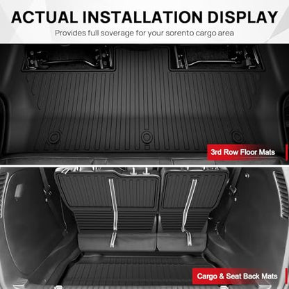Floor Mats & Cargo Liner & Backrest Mat Fit for 2017-2026 Chrysler Pacifica 7 Passenger Model (Non Hybrid & Non Pinnacle) & 2020-2026 Voyager: All Weather Floor Mats Pacifica Accessories Trunk mat - size: Floor Mats & Cargo Liner & Backrest Mat
