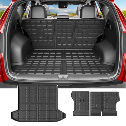 powoq Cargo Mat Compatible with 2022-2025 2026 Tucson Trunk Mat Cargo Liner TPE All Weather Protection Trunk Liner Backrest Replacement for 2022-2025 2026 Tucson Accessories (Trunk Mat+Backrest Mats) - size: Compatible With Tucson | 2022-2026