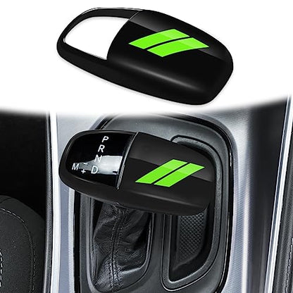 auovo Gear Shift Knob Trim Compatible with Dodge Charger Accessories 2015-2023 Challenger 2015-2024 / Durango 2016-2026(Black-Green) - color: Black-Green