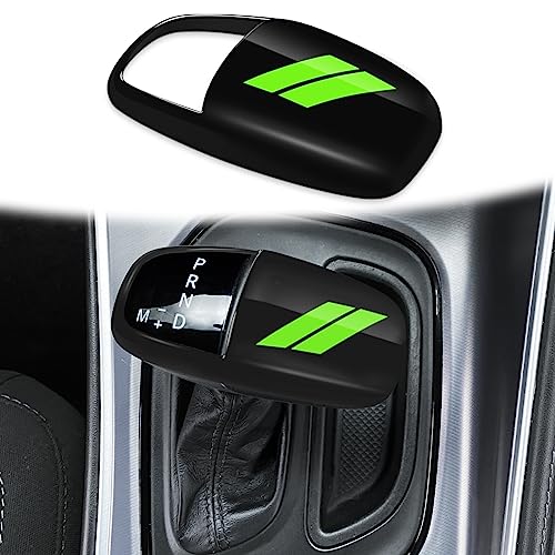 auovo Gear Shift Knob Trim Compatible with Dodge Charger Accessories 2015-2023 Challenger 2015-2024 / Durango 2016-2026(Black-Green) - color: Black-Green
