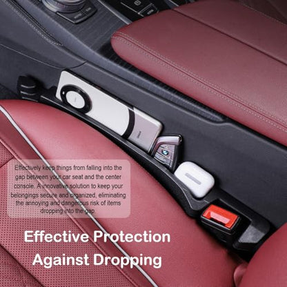 Car Seat Gap Filler 2 Pack, Auto Seat Side Gap Filler Organizer with Storage Slot & Hook, 3 in 1 Carseat Gap Spacer Plug Strip Universal Fit Car SUV Truck Fill The Gap Between Seats & Console, Black - color: Black, Hook