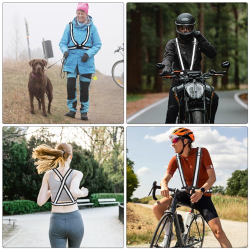 Tenalleys 2 Pack Reflective Vest Running Gear Adjustable High Visibility Reflective Running Safety Vest for Women Men Night Cycling,Hiking, Jogging,Dog Walking - color: Black