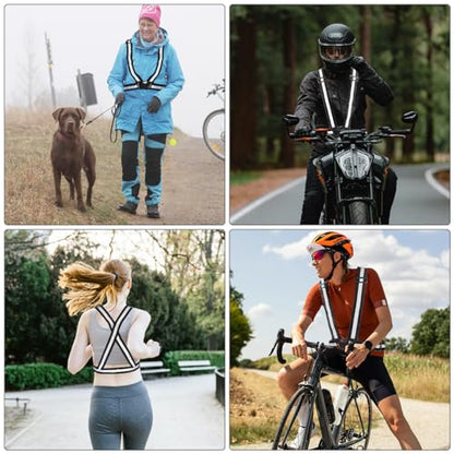 Tenalleys 2 Pack Reflective Vest Running Gear Adjustable High Visibility Reflective Running Safety Vest for Women Men Night Cycling,Hiking, Jogging,Dog Walking - color: Black