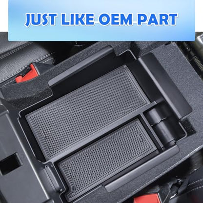 EDBETOS Center Console Organizer Compatible with Ford Explorer 2012-2016 2017 2018 2019 Accessories Armrest Storage Box Interior Pallet Secondary Insert Tray, Front Console Tray, ABS Black