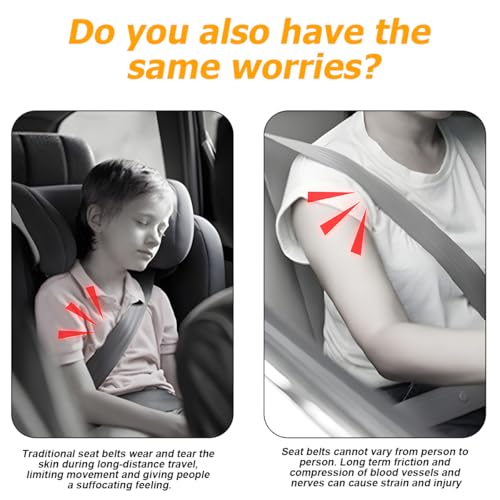 2PCS Car Seatbelt Cover, 9.05 Inches Soft Leather Vehicle Safety Seat Belt Strap Cushion, Comfortable Auto Shoulder Neck Chest Protection Pads Accessories, Extremely Long (Black) - color: Black/9 inches