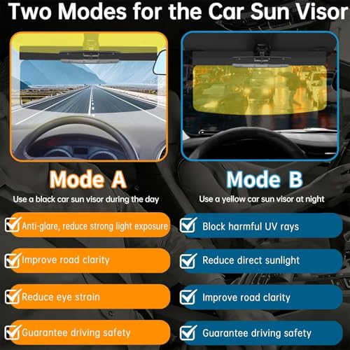 Upgraded SUV Sun Visor Extender + Siding Day and Night,Universal UV400 Anti-Glare Design, Effectively Resists Glare, UV Rays, and Snow Blindness, Ensuring Driving Safety - size: Sun Visor for SUV-Siding-D N
