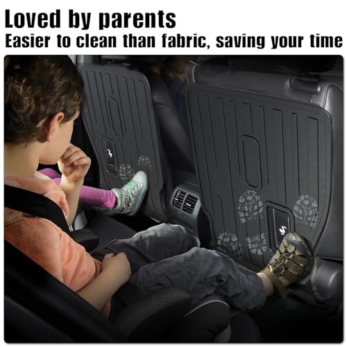 Kick Mats for 2024 2025 2026 Toyota Grand Highlander 7 Seats Captain Chair Car Mat Accessories, All Weather TPE Seatback Mat (Grand Highlander-2nd Row Kick Mats) - size: Grand Highlander-2nd Row Kick Mats