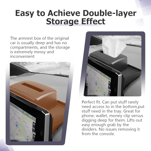 LUWU 2024 RAV 4 Dashboard Storage Tray Compatible with 2019-2022 2023 2024 2025 Toyota RAV 4 Accessories Center Console Display Box Hidden Tray Silicone Organizer Tray w/Tissue Box Behind Screen - color: 2019-2025 RAV 4 Dashboard Box w/Tissue Box