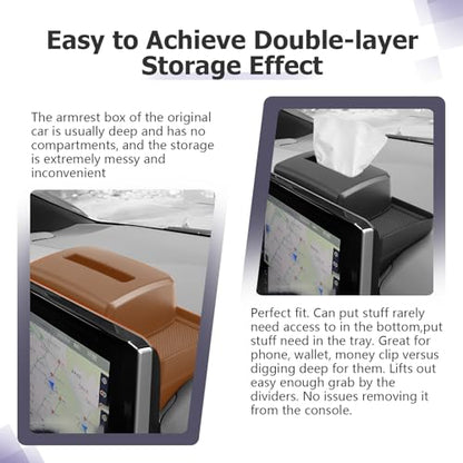LUWU 2024 RAV 4 Dashboard Storage Tray Compatible with 2019-2022 2023 2024 2025 Toyota RAV 4 Accessories Center Console Display Box Hidden Tray Silicone Organizer Tray w/Tissue Box Behind Screen - color: 2019-2025 RAV 4 Dashboard Box w/Tissue Box