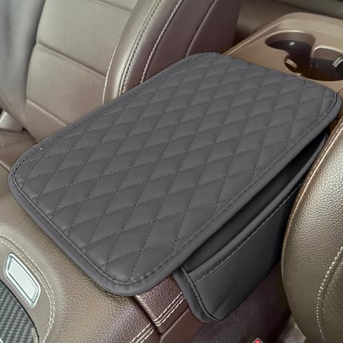 Upgraded Car Middle Center Console Cover with 2 Storage, Universal Microfiber Leather Car Armrest Cover Cushion Universal Vehicle Middle Console Cover, Most Vehicle, SUV, Truck (Gray) - color: Gray