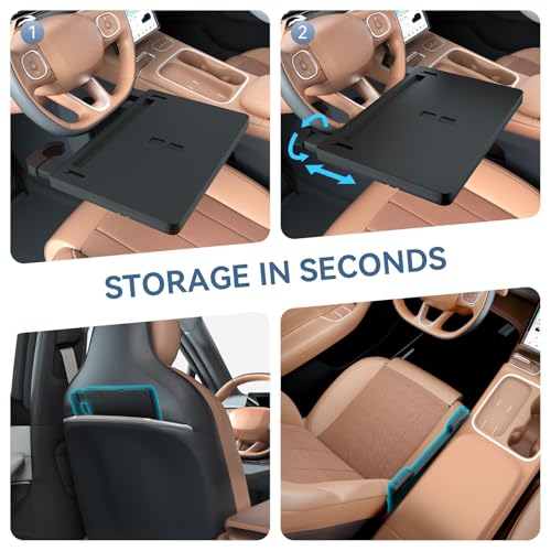 Extendable Steering Wheel Tray Desk for Laptop & Tablet, Adjustable Car Dining Table with Locking Clip Support, Portable Wheel Desk for Eating, Working, Travel - size: Extendable Steering Wheel Tray